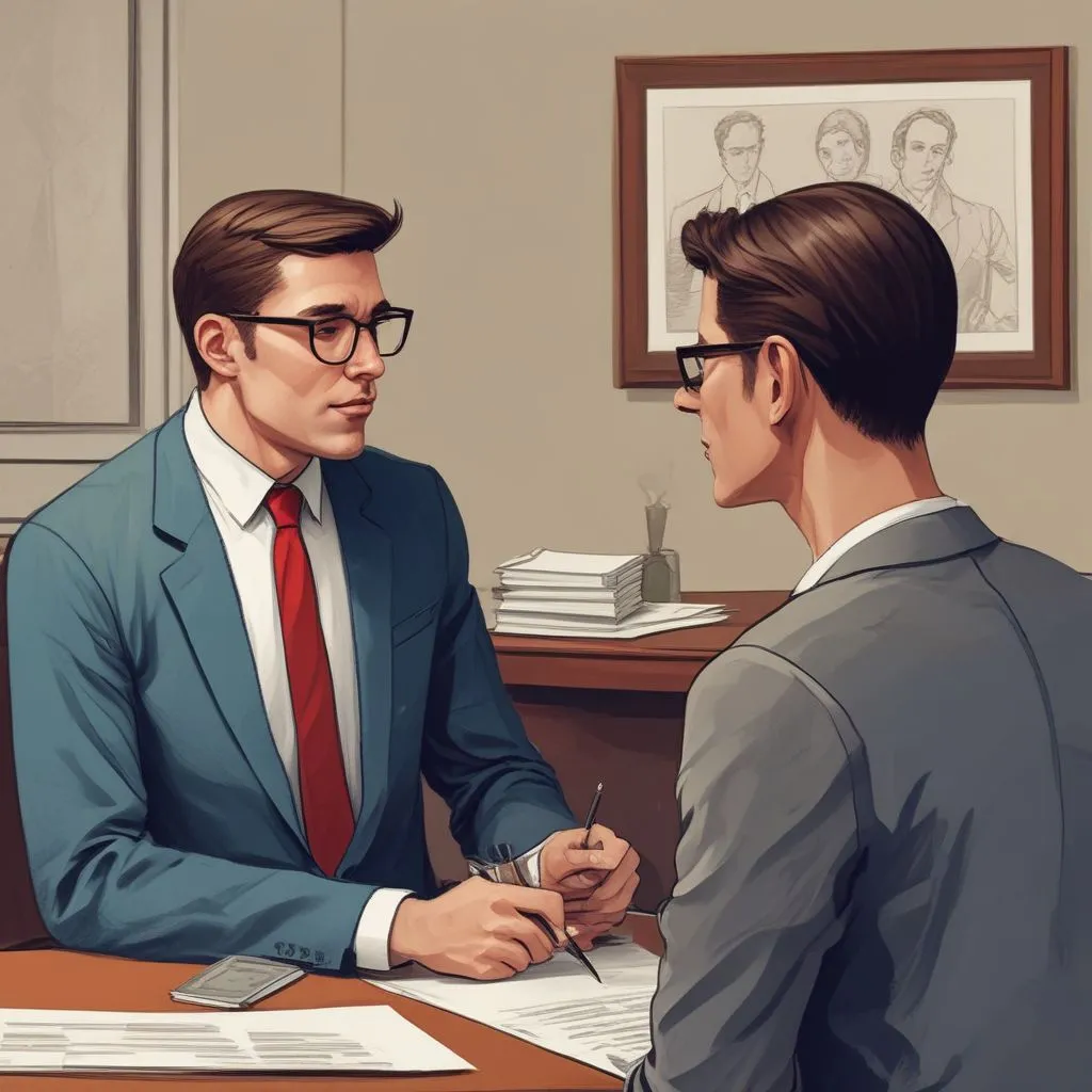an image of a candidate practicing interview techniques