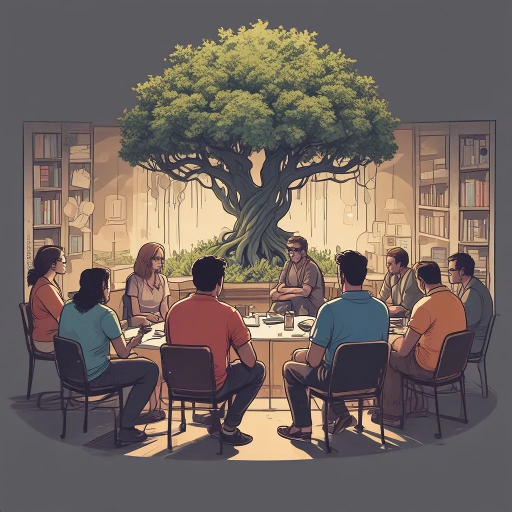 an image representing mental health resources like therapy sessions or support groups