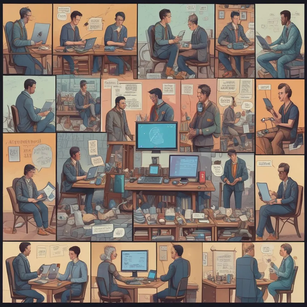 collage of emerging job roles in tech and remote work