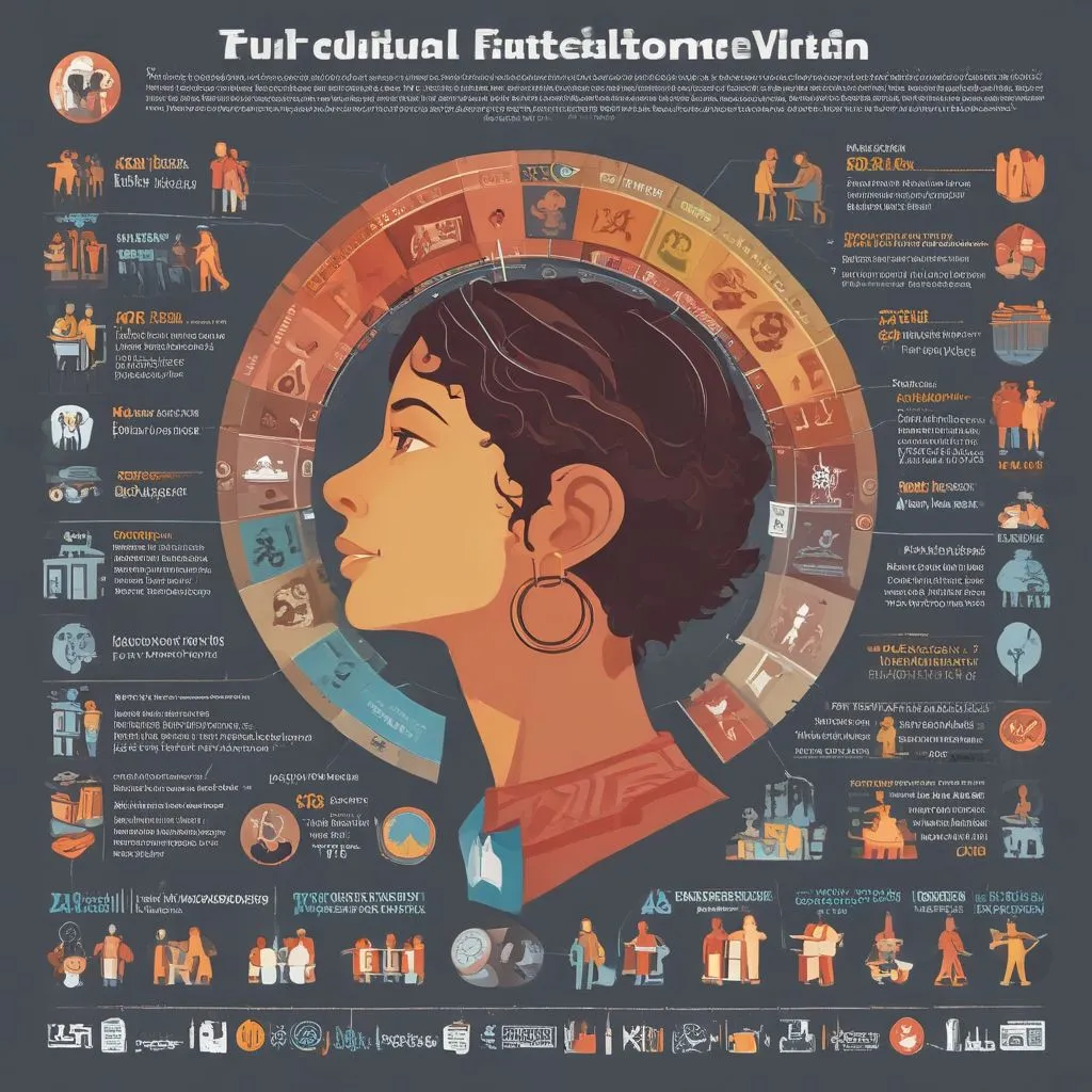 Cultural intelligence infographic with diverse students