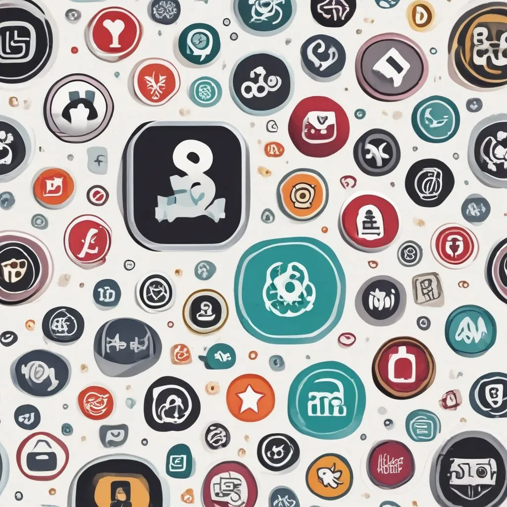 digital branding elements like logos and social media icons