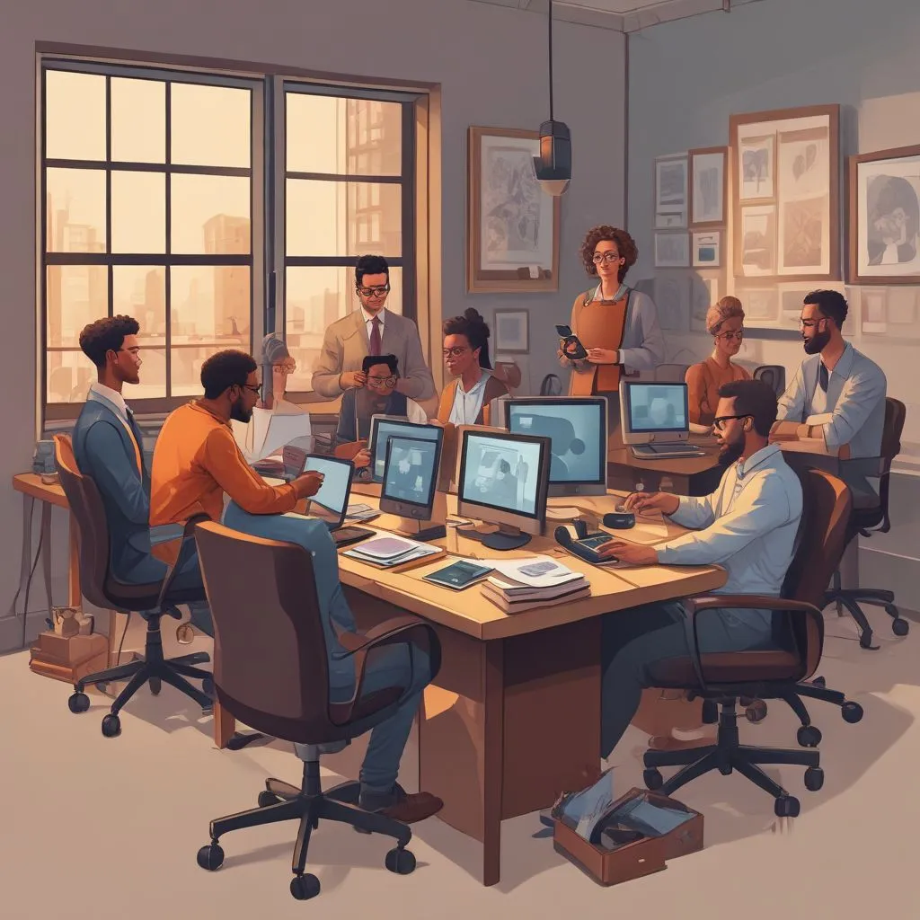image of diverse professionals working remotely