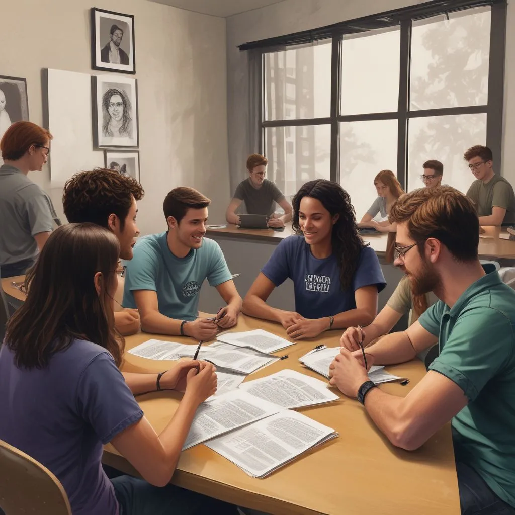 image of students participating in a virtual group discussion