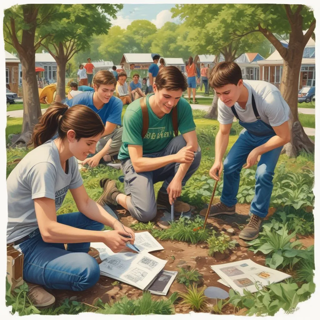 image of students participating in local sustainability projects