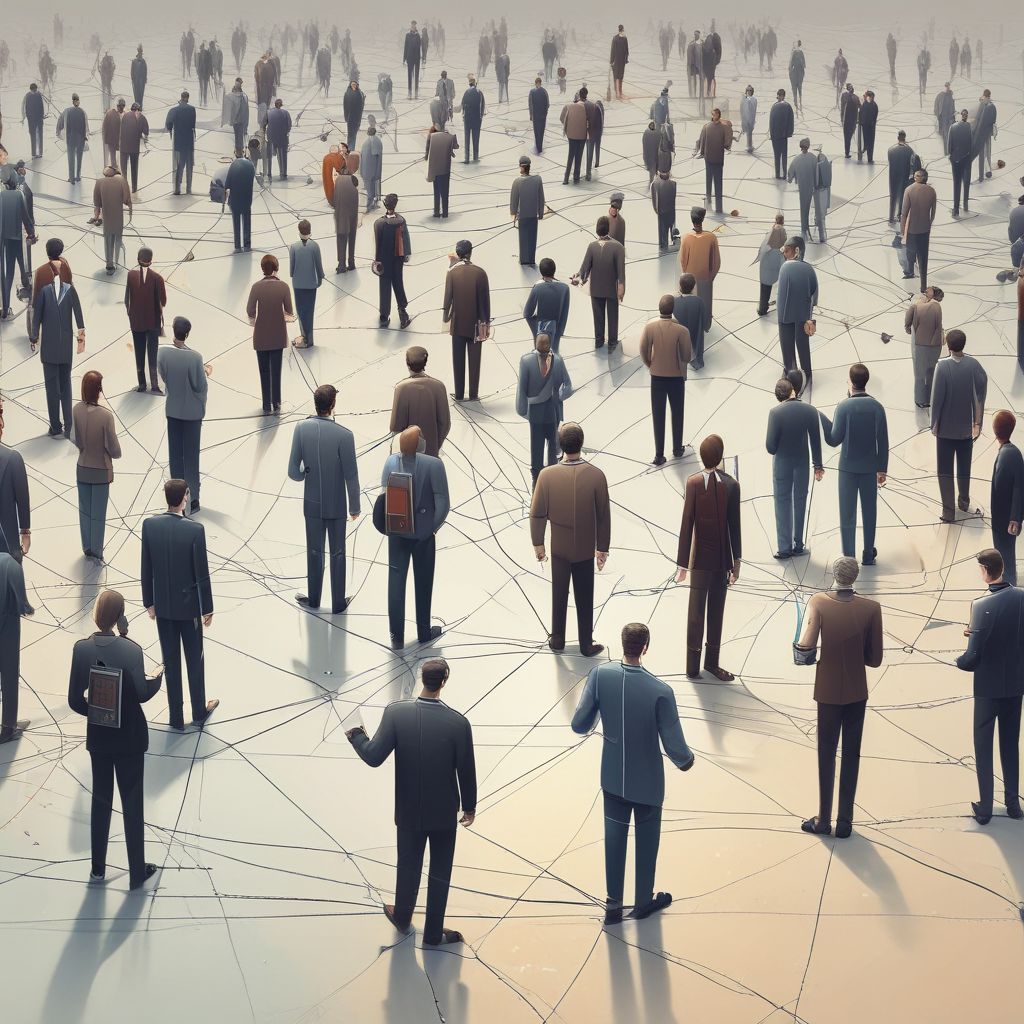 Networking illustration with people connecting