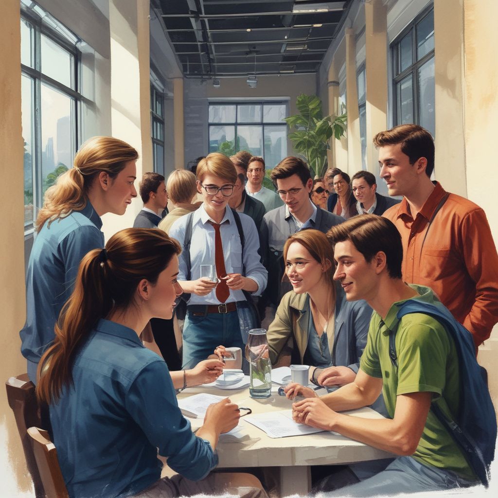 students networking at an international conference