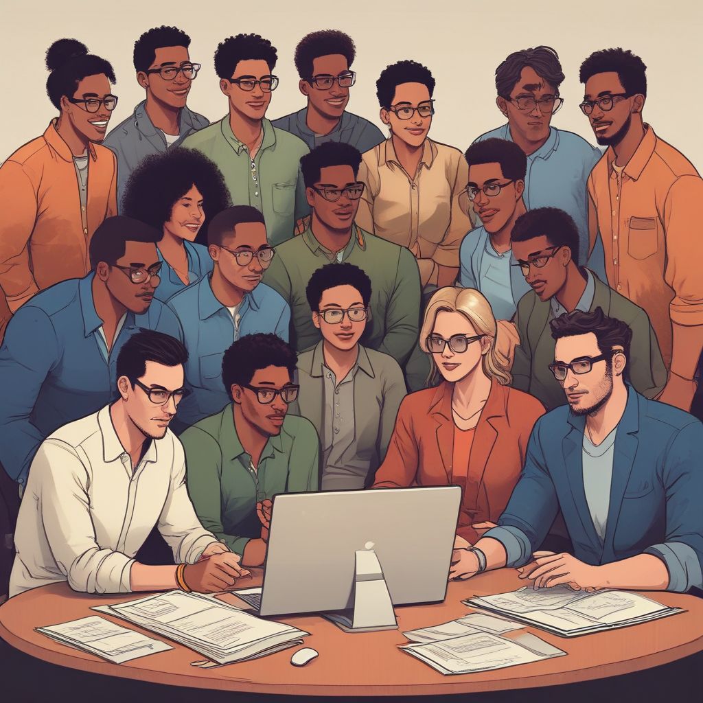 an image of a diverse team collaborating online