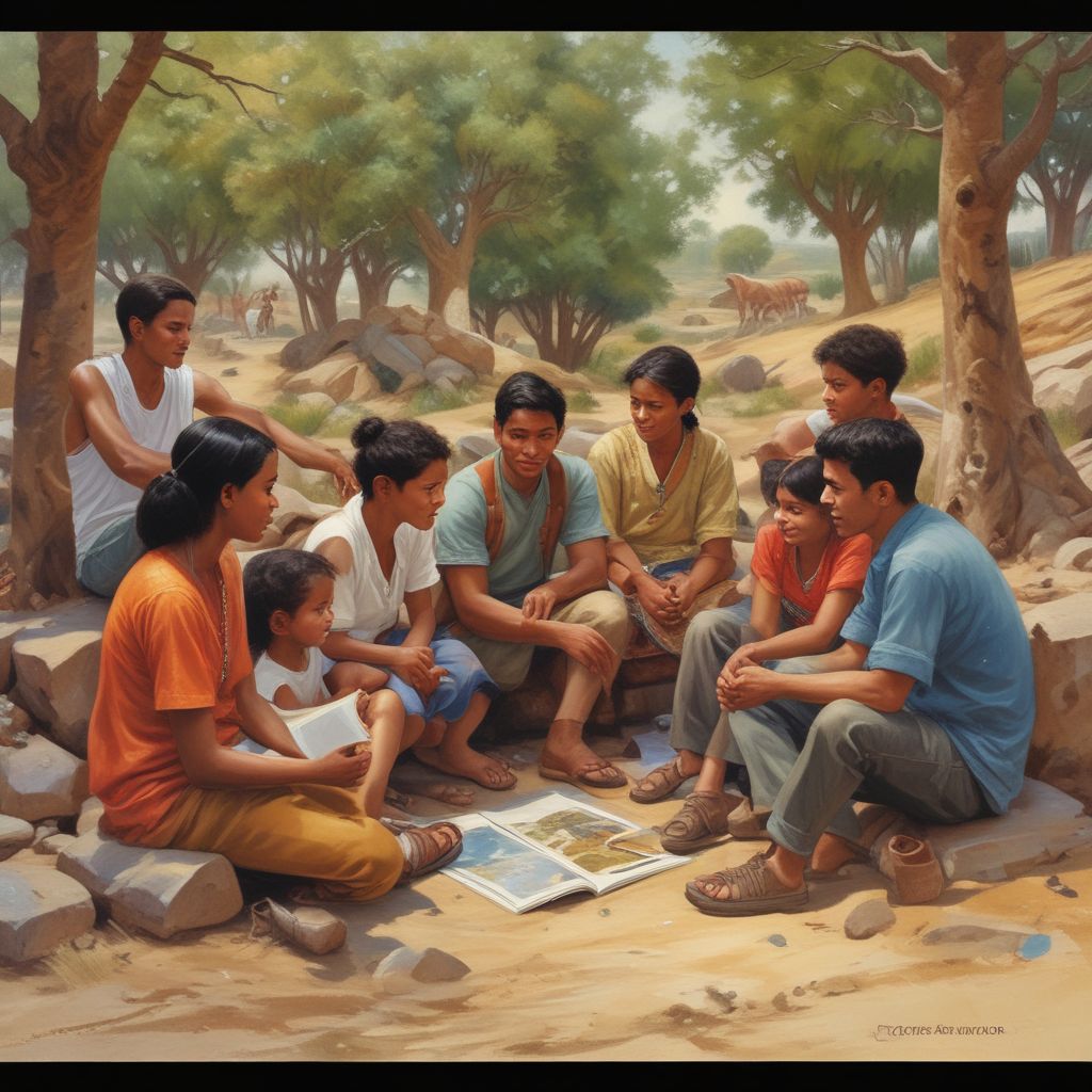 students sharing stories in a multicultural setting
