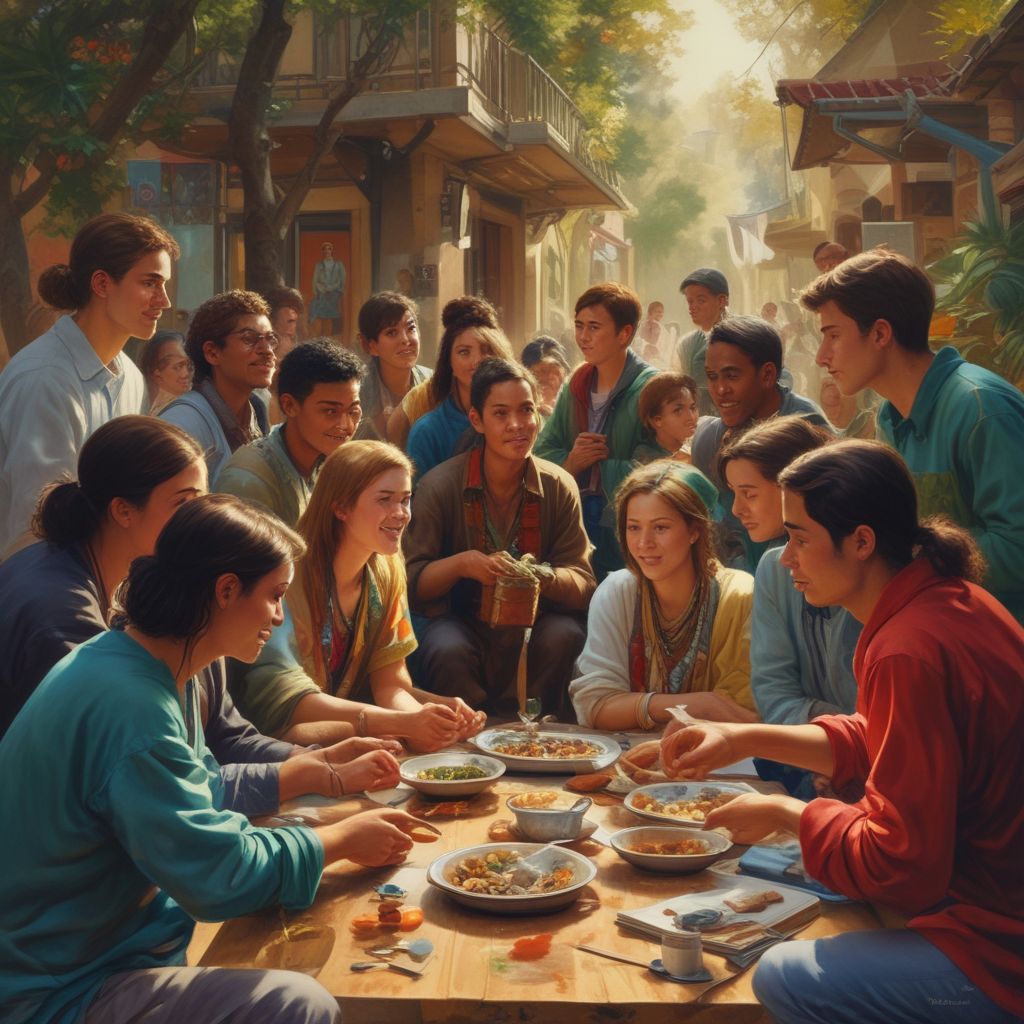 students engaging in cultural exchange