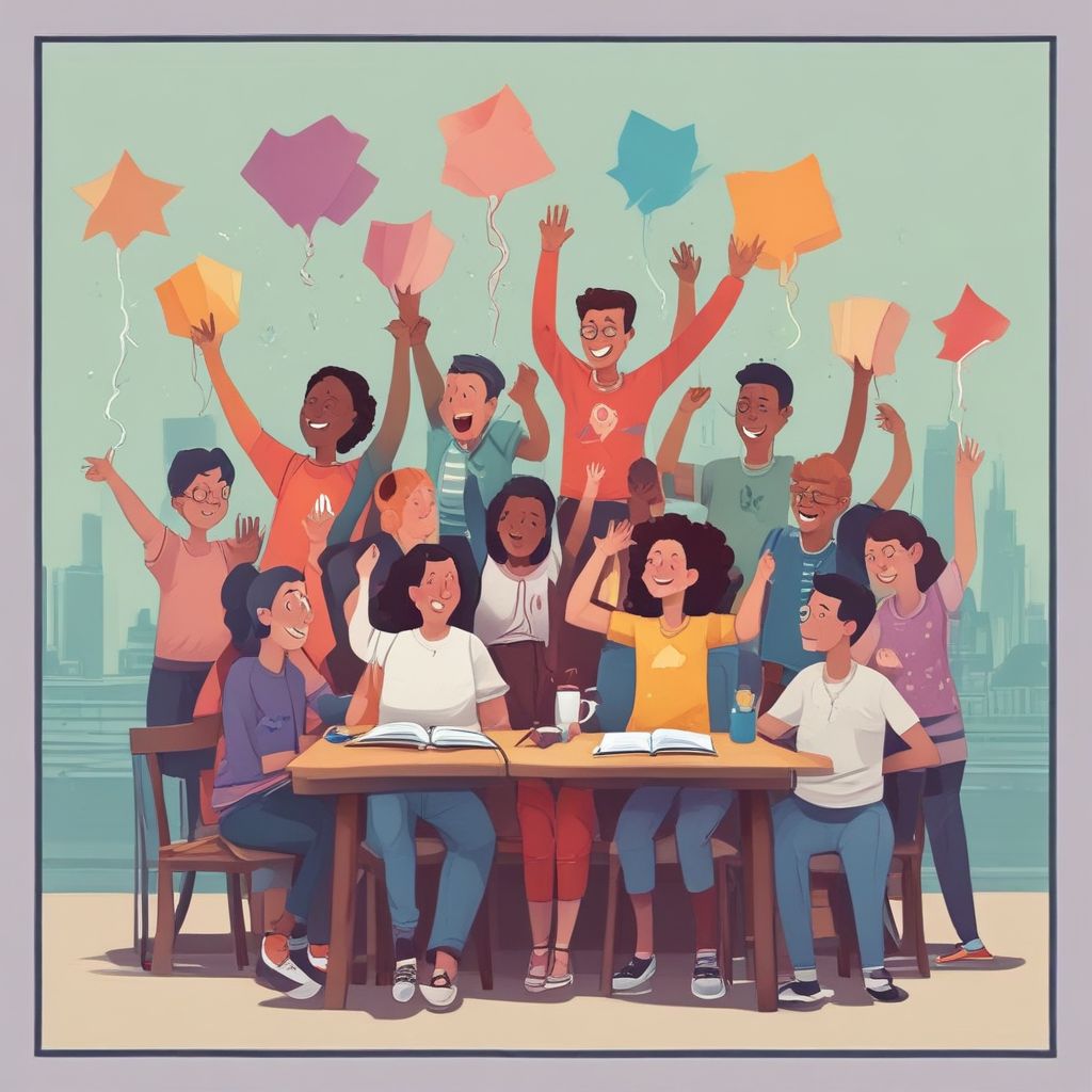 students celebrating small achievements in online education
