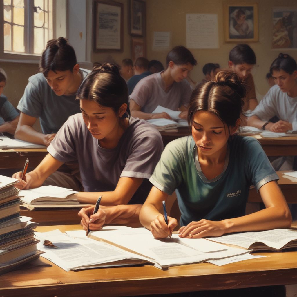 students studying with determination