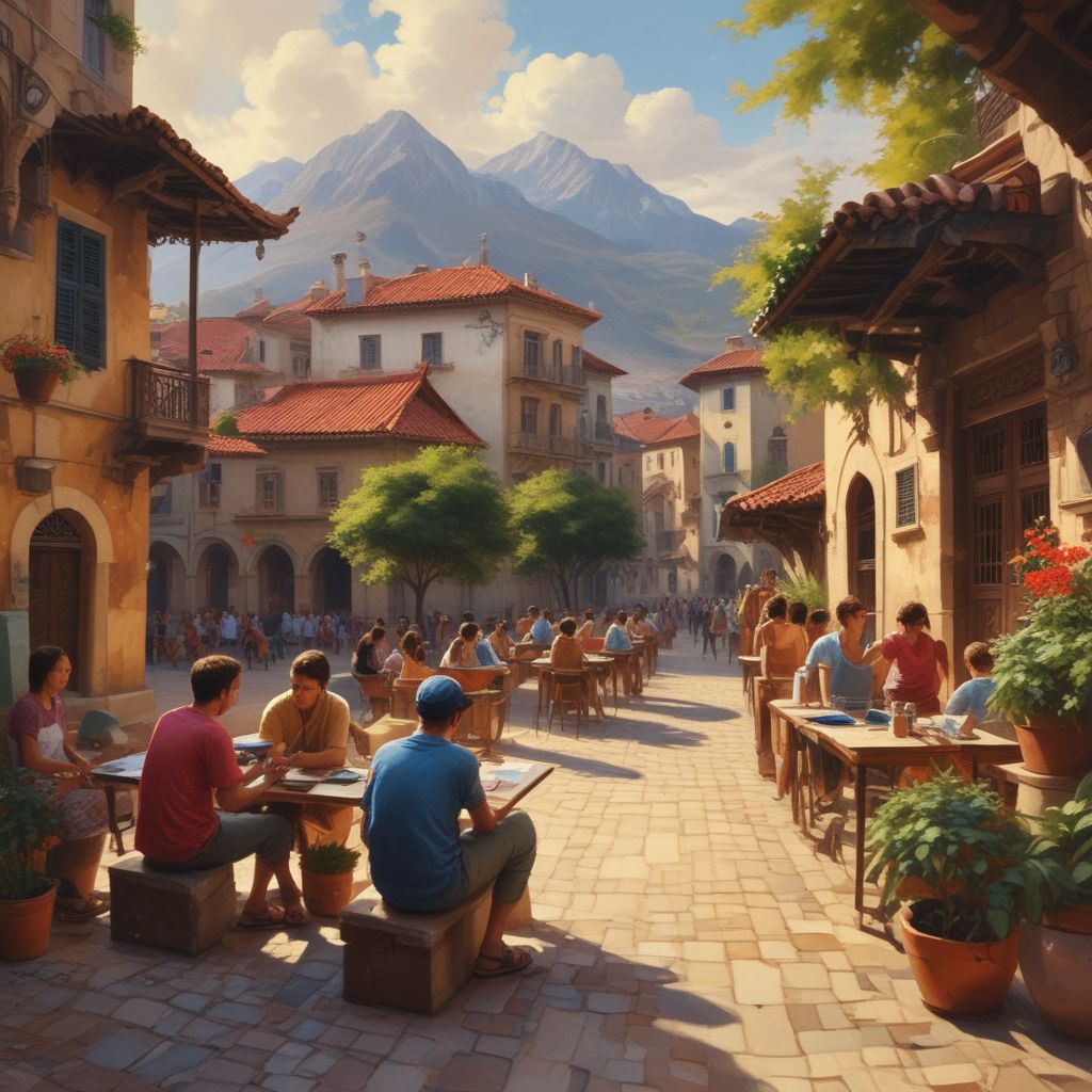 students studying abroad in a cultural setting