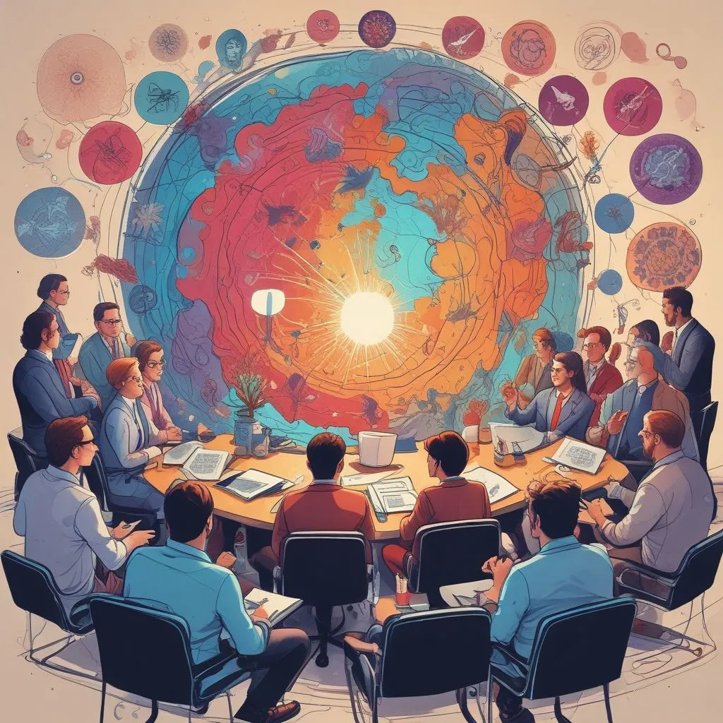 Neurodiverse professionals collaborating in a meeting