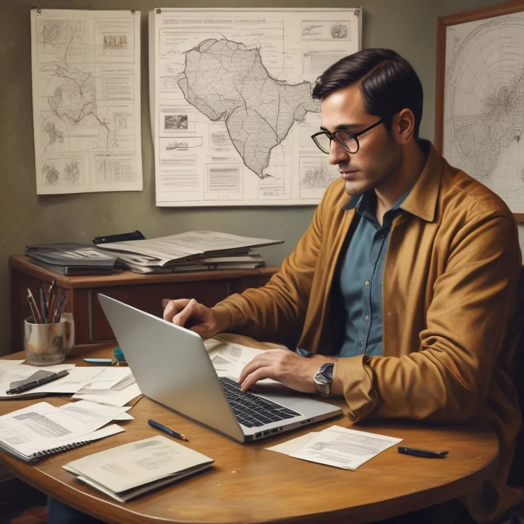 Indian professional in late 20s/30s discussing career switch with counsellor, laptop with skill map and timeline, realistic office photo