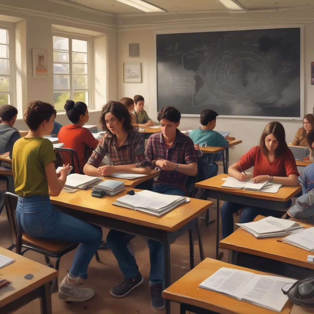 international students in a classroom setting