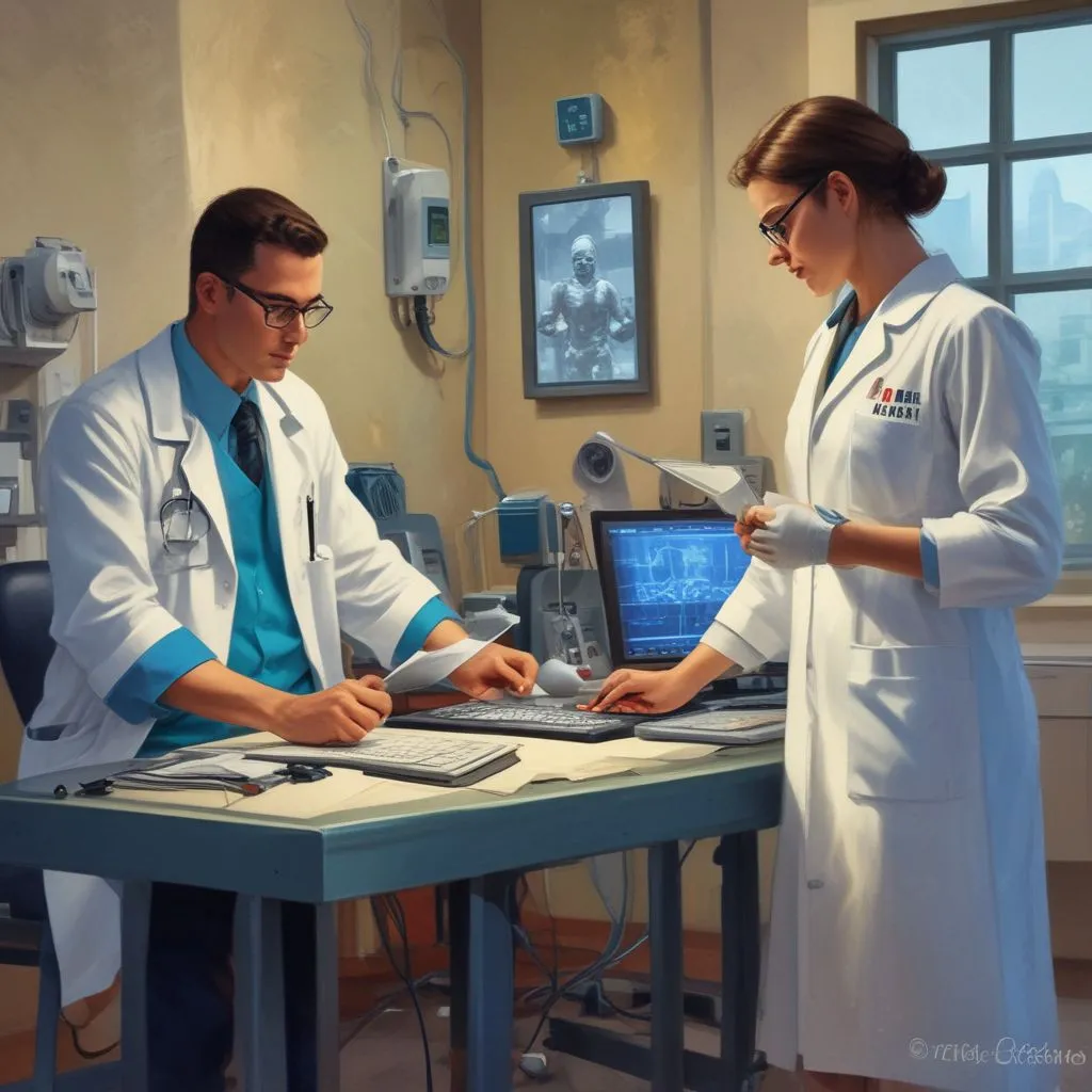 modern healthcare professionals using technology