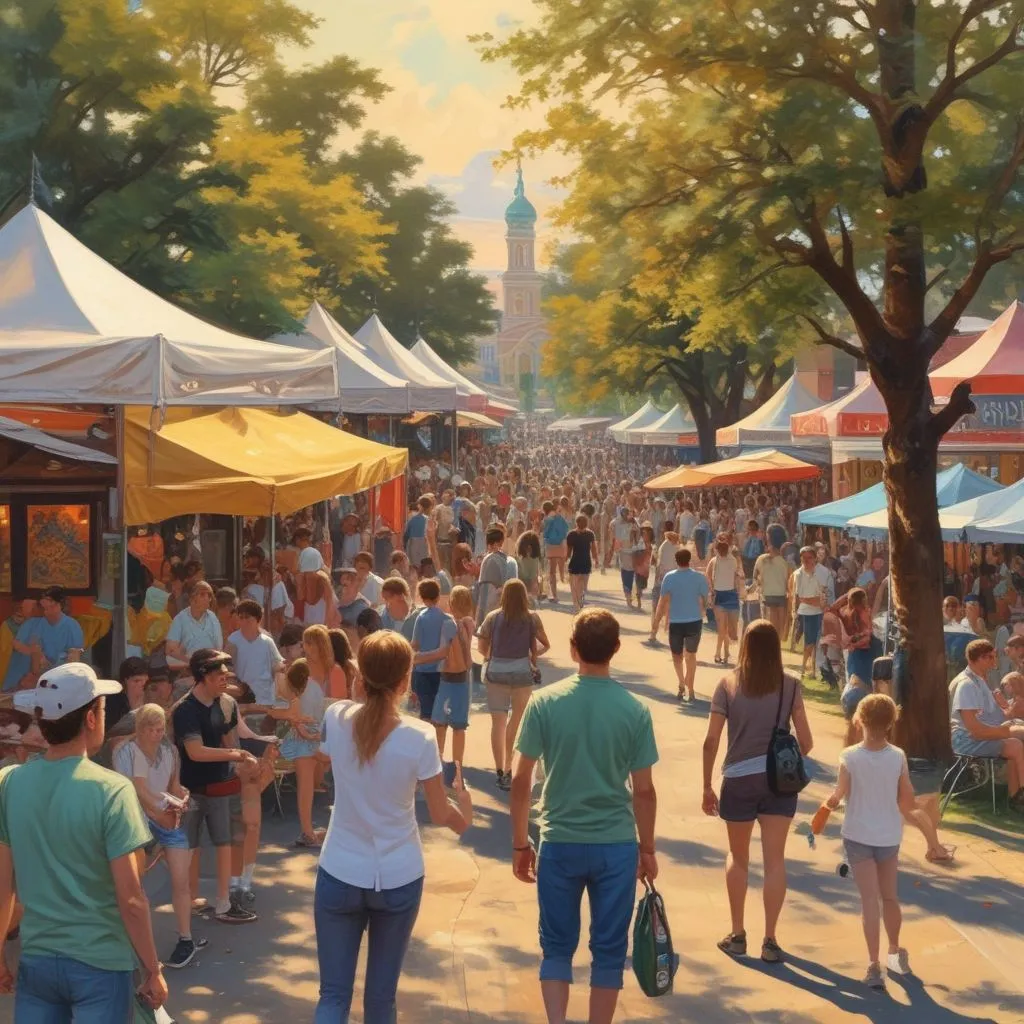 students attending a local festival