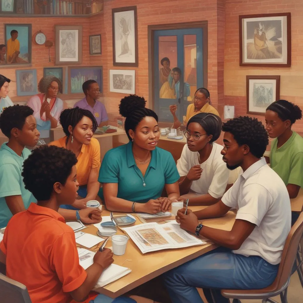 students discussing health disparities in a multicultural setting