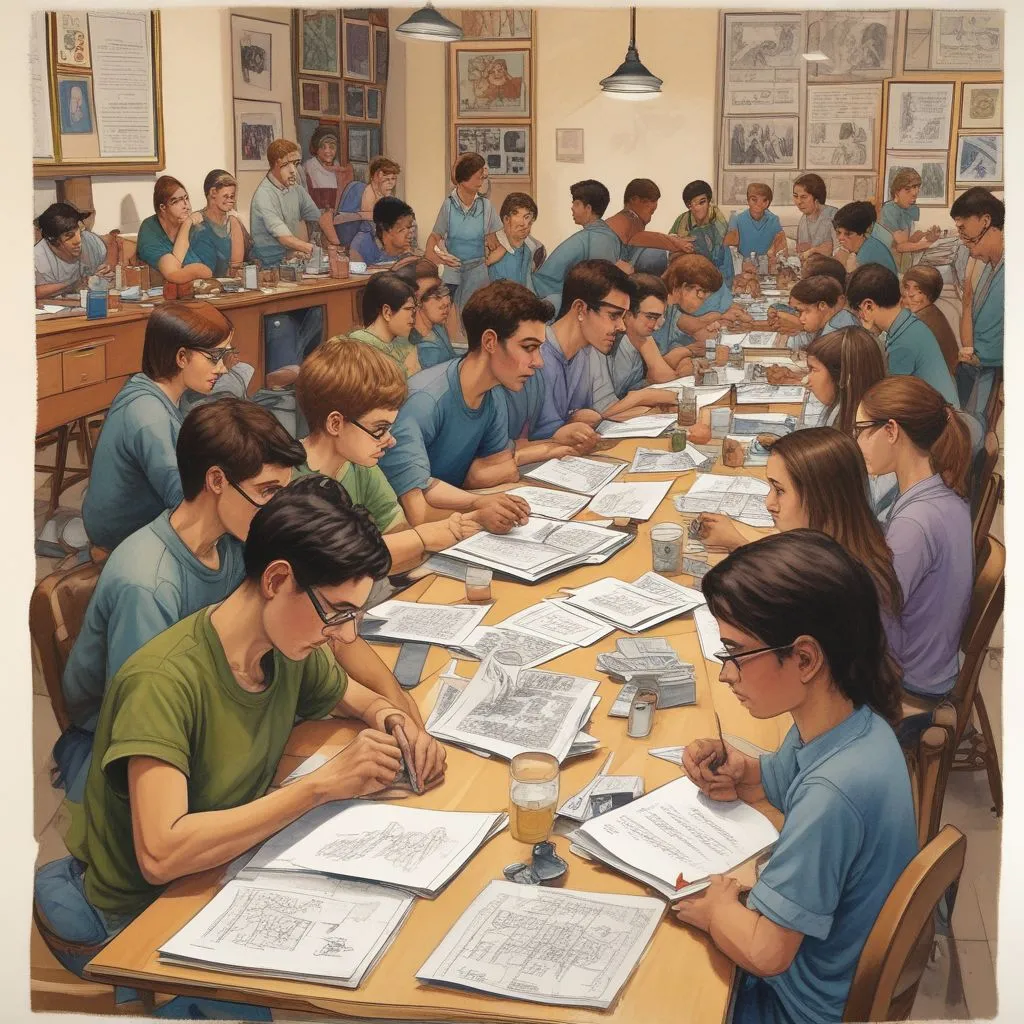 students engaged in self-directed learning activities