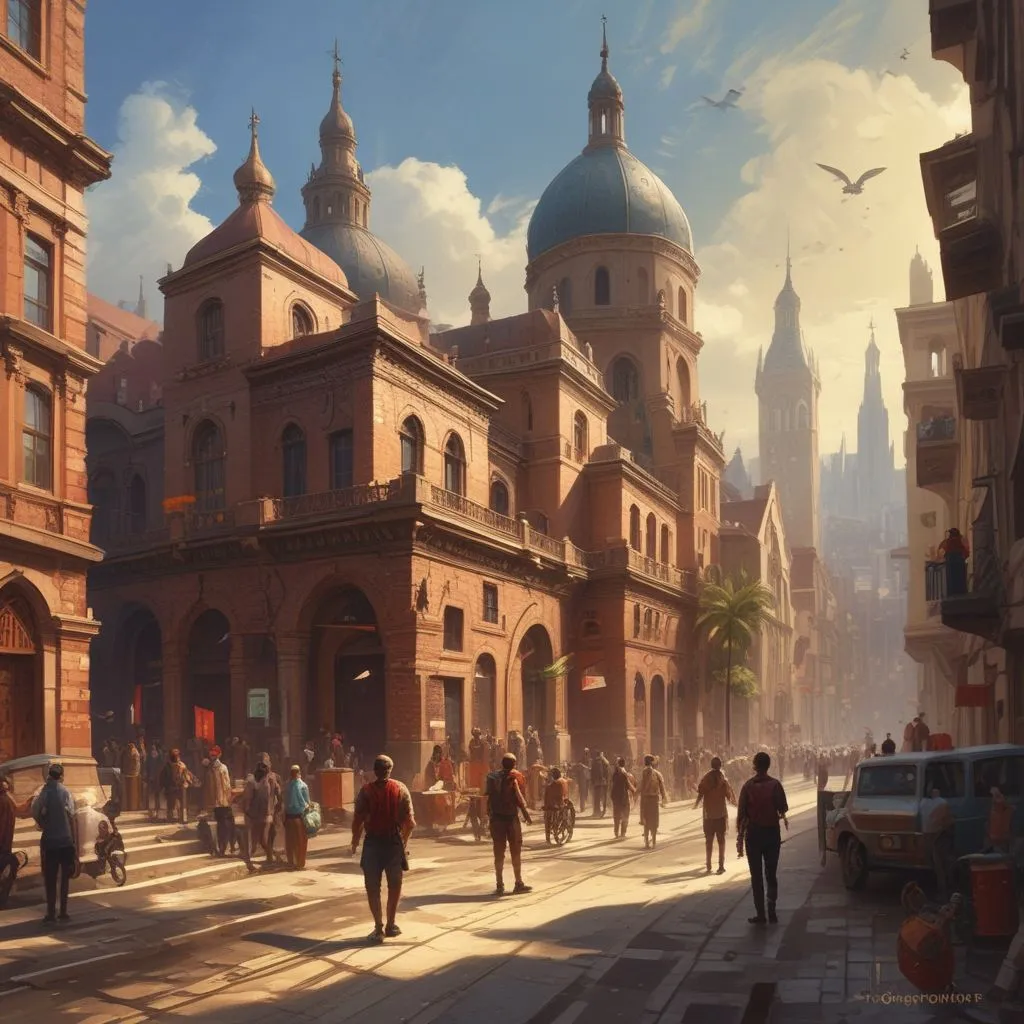 students exploring a foreign city