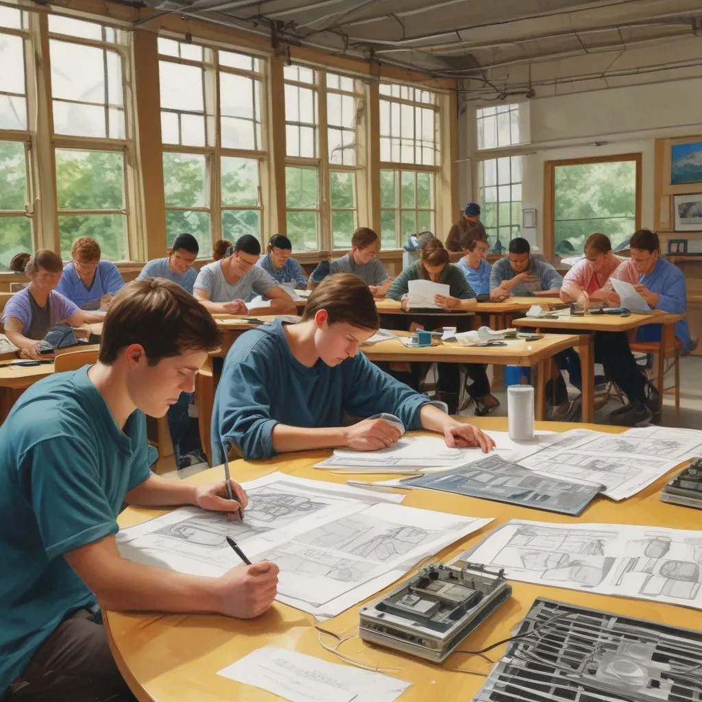 students in a workshop on renewable energy technologies