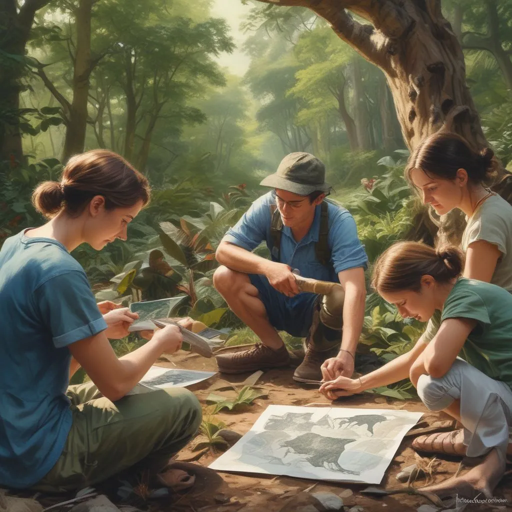 Students participating in a local conservation project while studying abroad