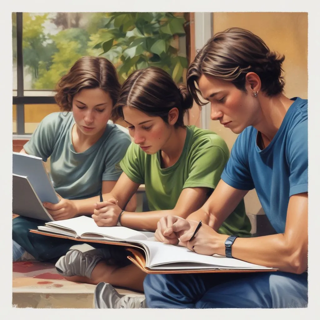 Students studying together, showcasing resilience