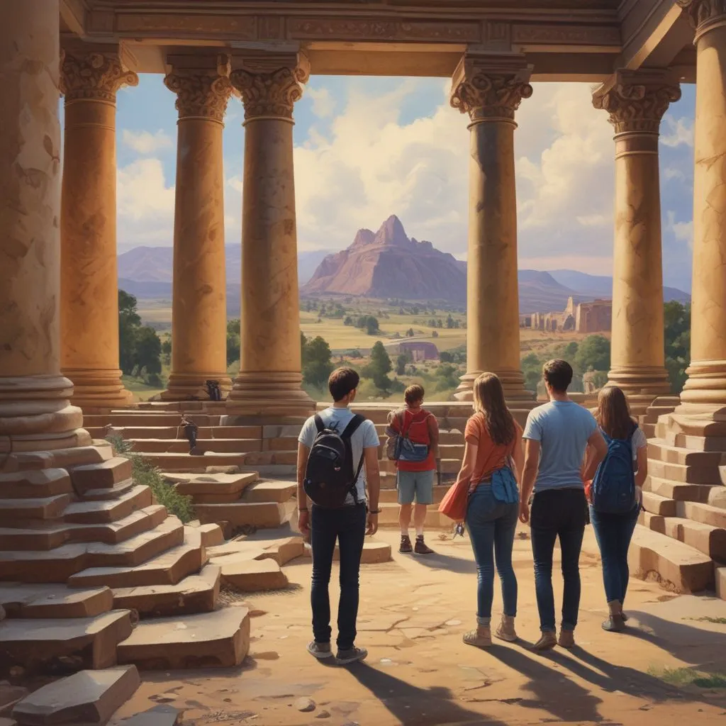 students visiting a historical site