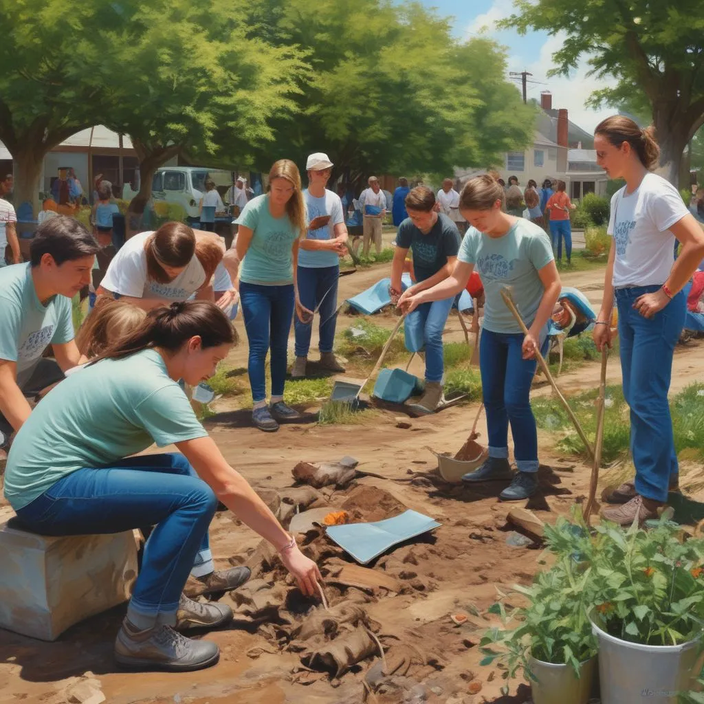 students volunteering in local community projects