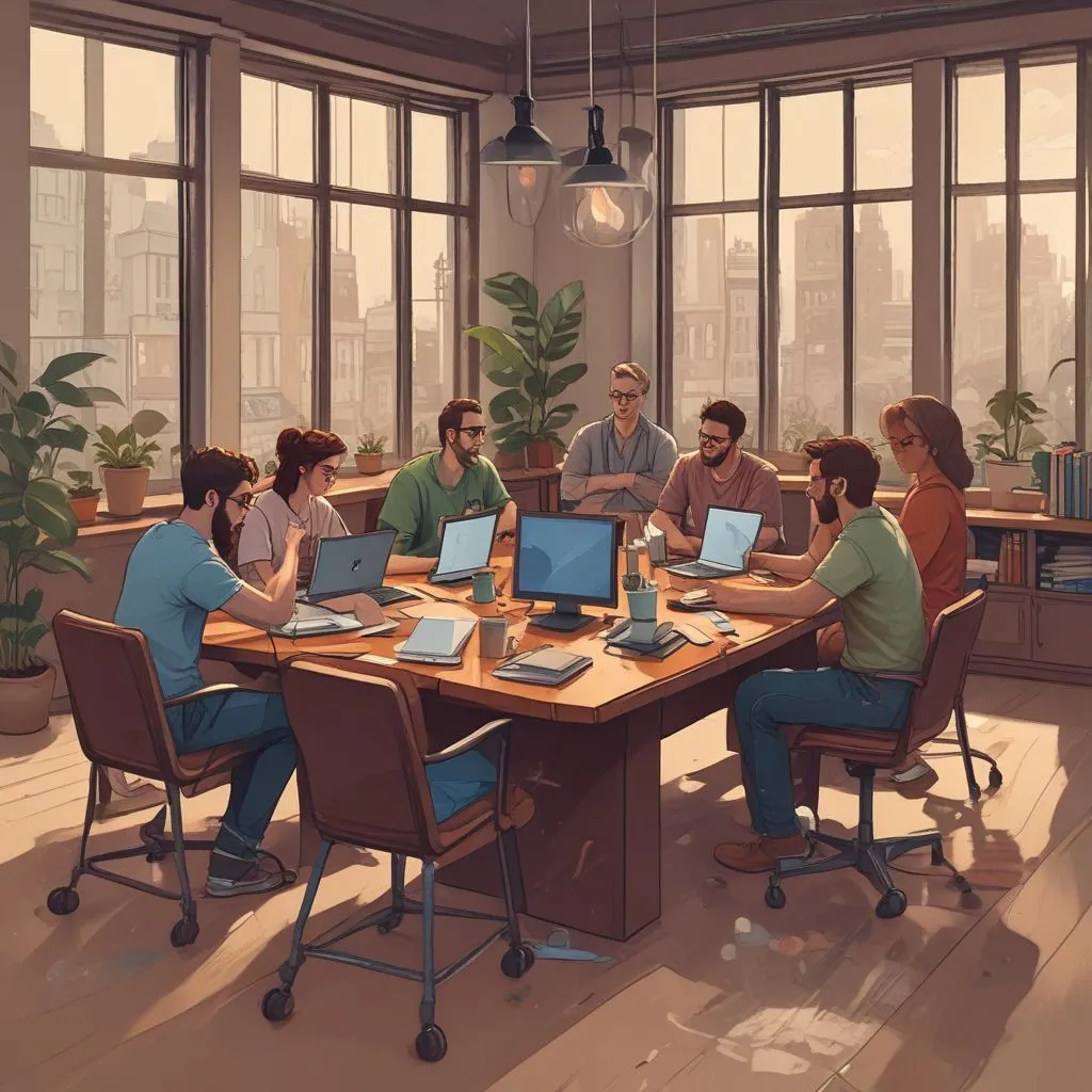 team collaboration in a remote work environment