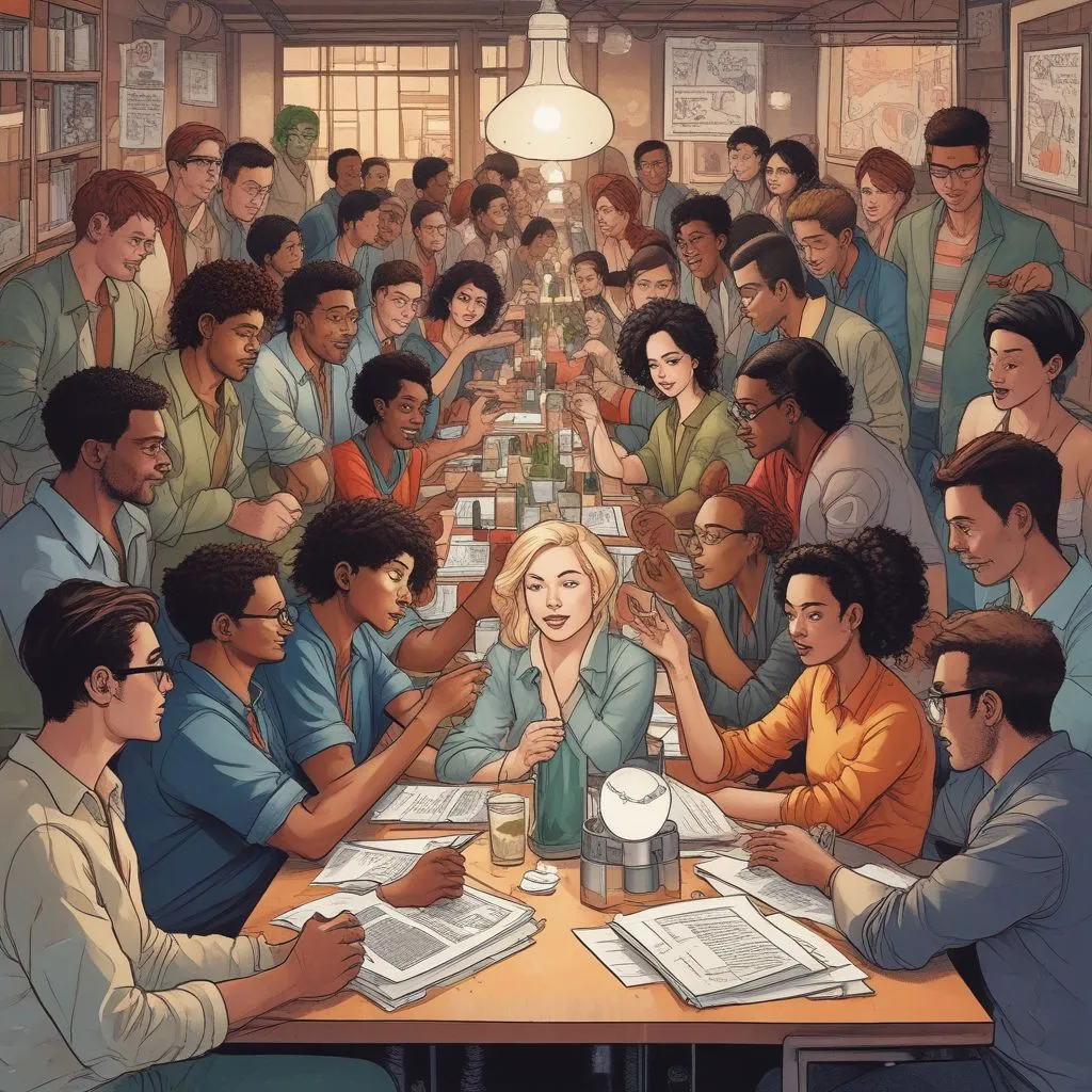 team collaboration with diverse employees