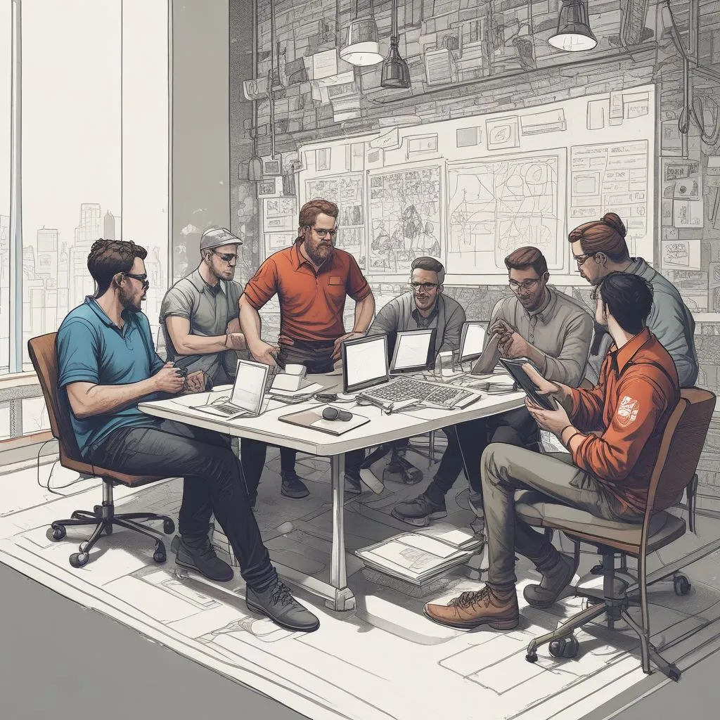 team members collaborating on a digital platform