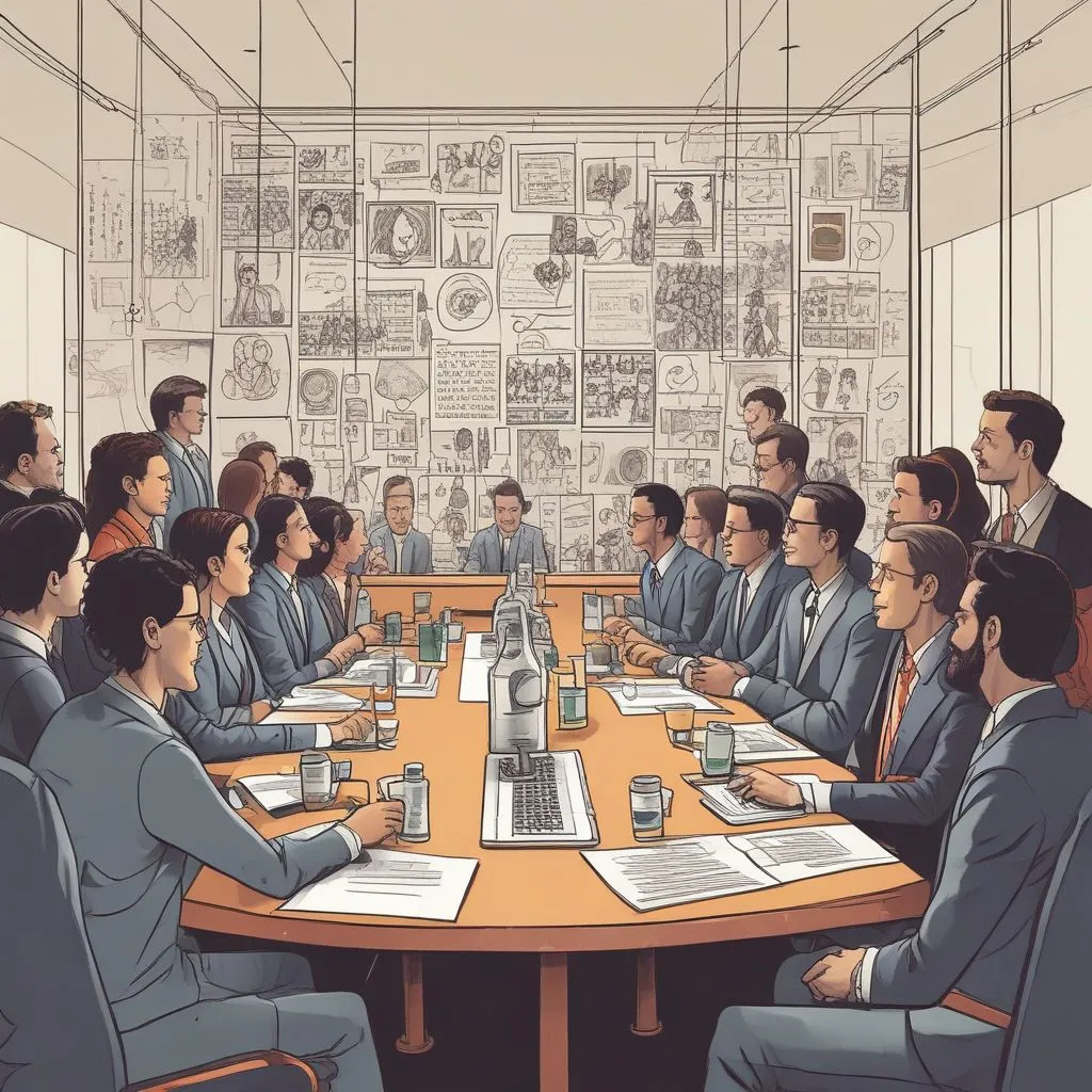 visual of a person sharing their career story in a networking event