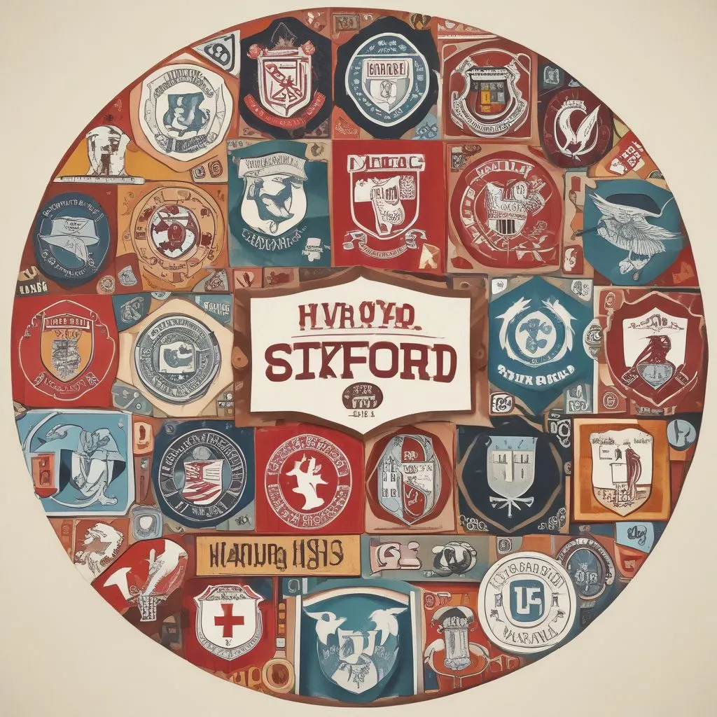 A collage of university logos like Harvard, Stanford, and Oxford with a handshake icon symbolizing partnerships