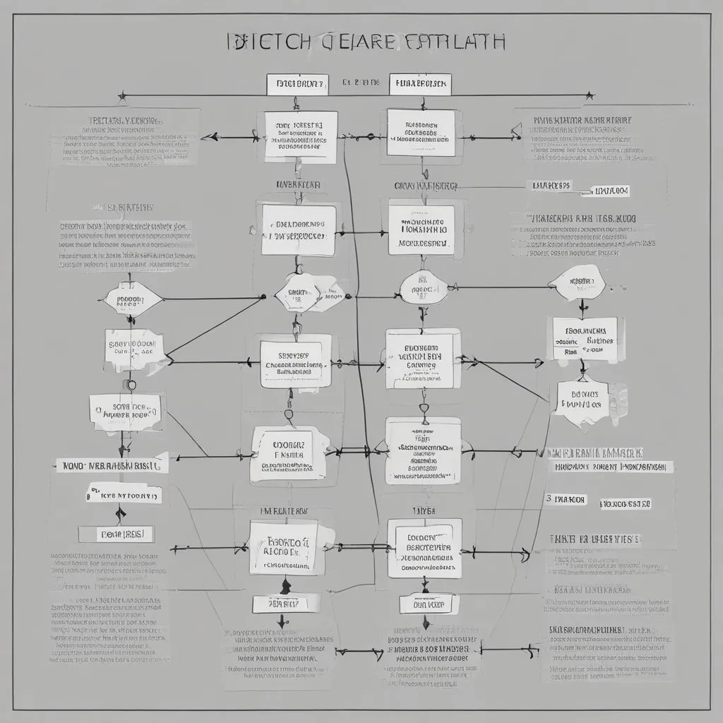 A decision flowchart with two branches labeled B.Tech and B.Arch, showing career paths like product designer, architect, UX designer, and urban planner