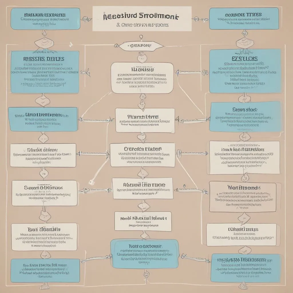 A flowchart showing different assessment types: coding tests, case studies, group discussions, and psychometric tests