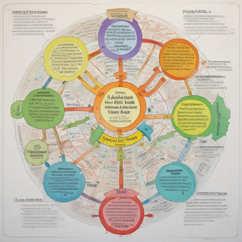 A mind map showing policy niches: climate, health, education, and foreign policy, with a central "Public Policy" node