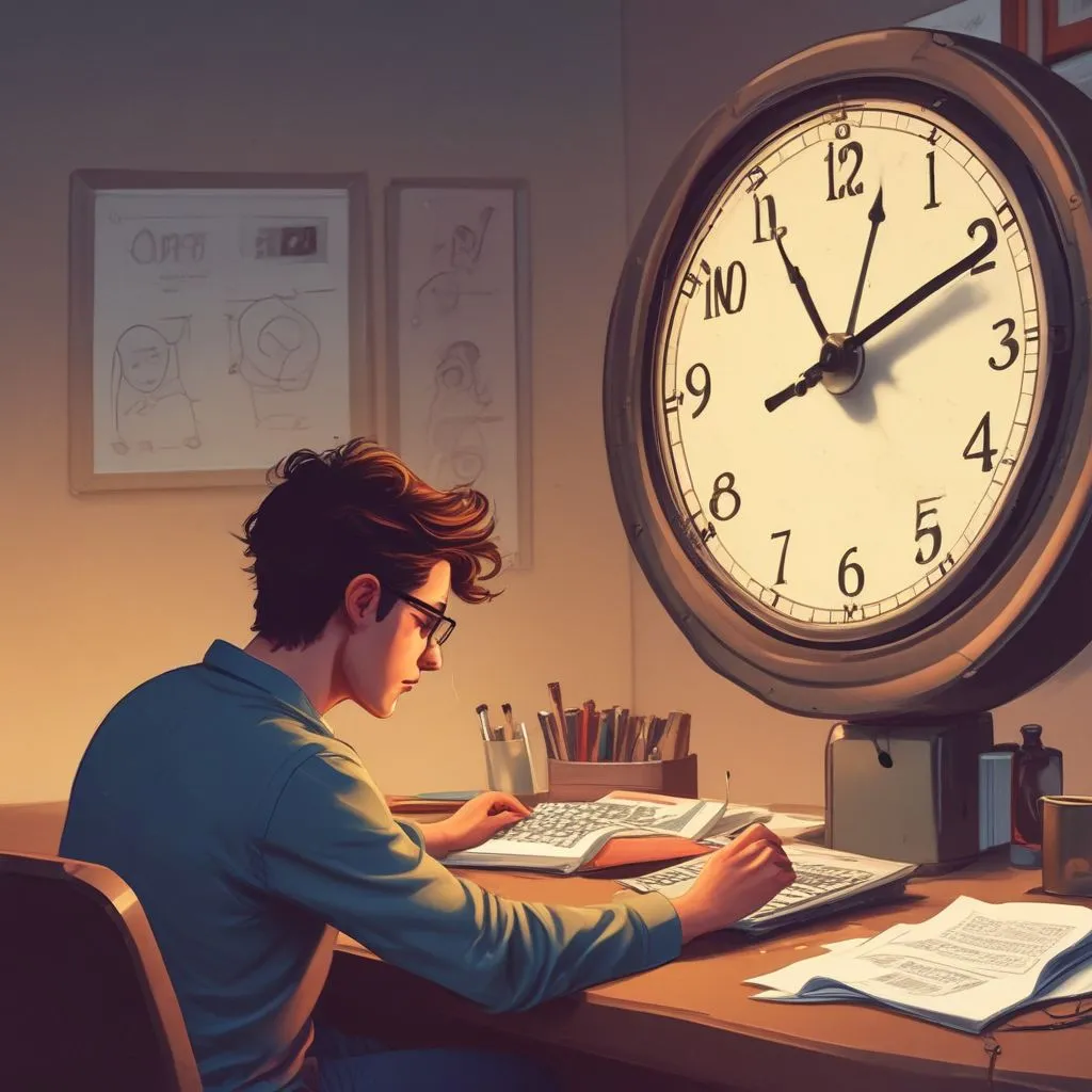 A person taking a timed online test with a countdown timer visible
