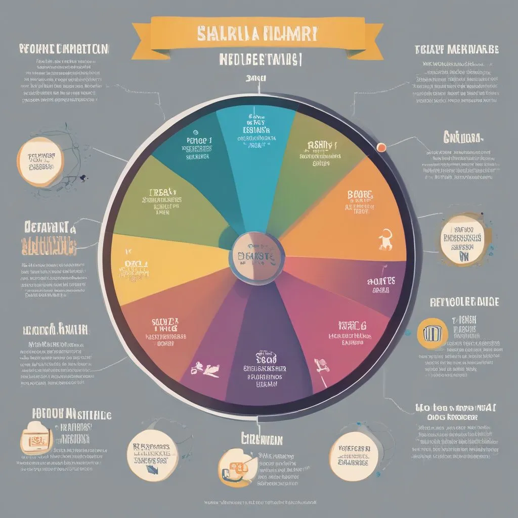 A pie chart or infographic showing components of a salary package: base pay, bonuses, stock options, health insurance, leave policy, and learning stipends