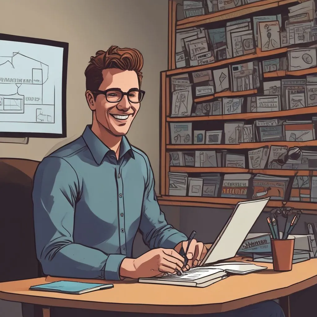 A short video thumbnail of an employee smiling at their desk, with text overlay "Day in the Life at [Company]" and a play button.