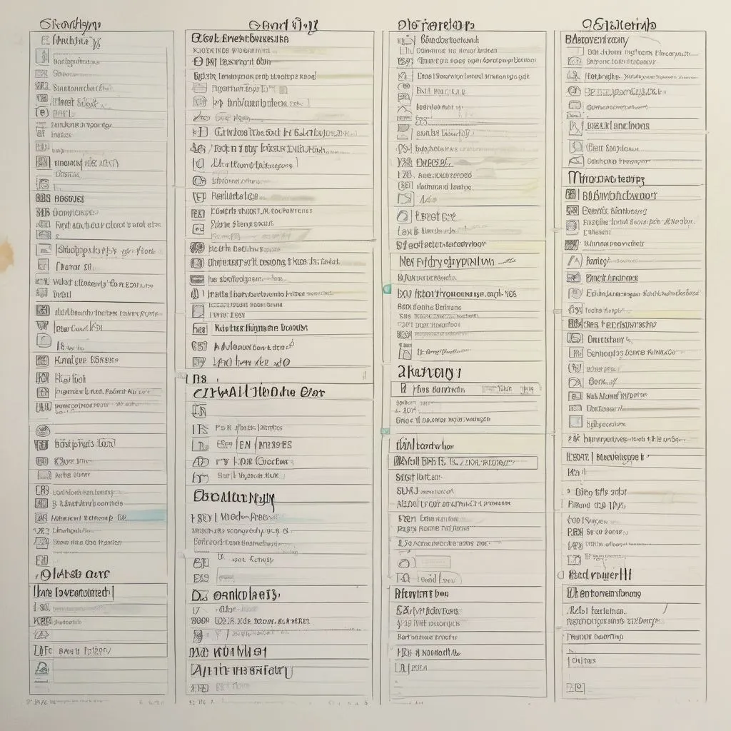 A weekly planner calendar with highlighted study blocks for different skills