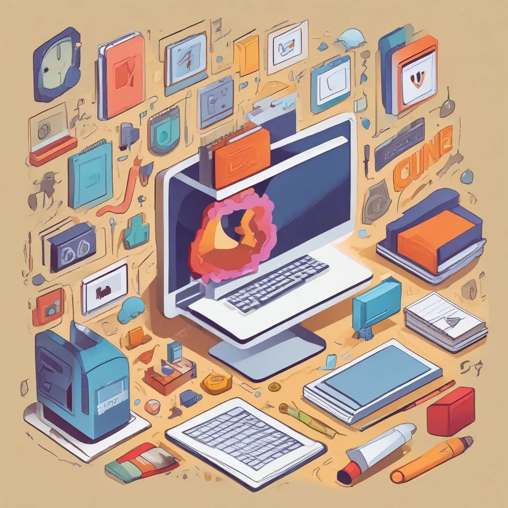 an image depicting online learning tools and resources