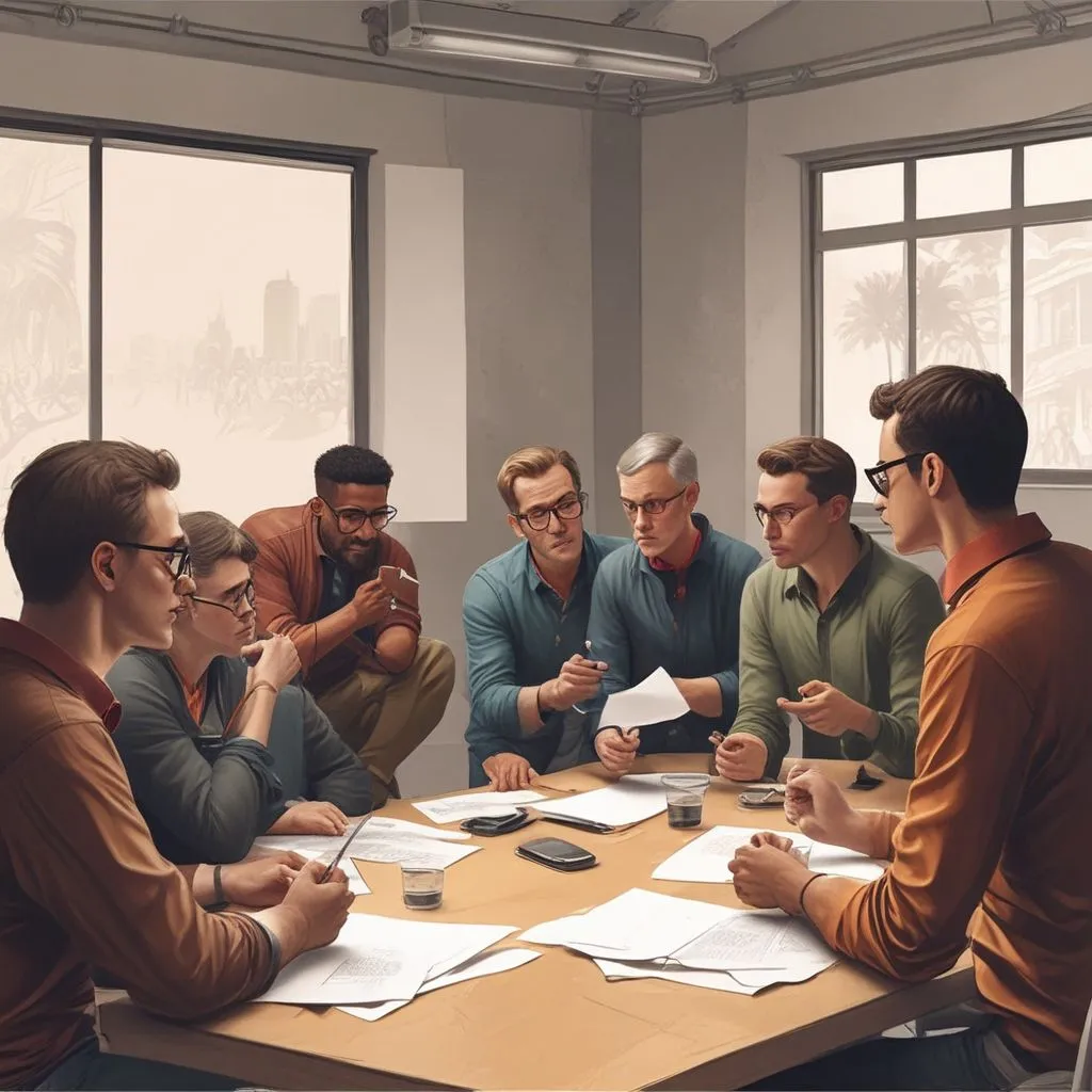 an image of a group discussion in a digital content workshop