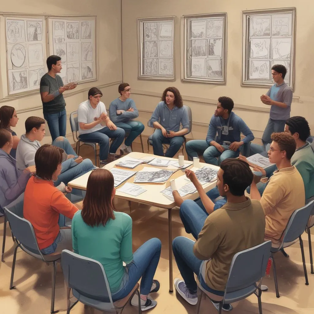 an image of students engaging in a mental health workshop