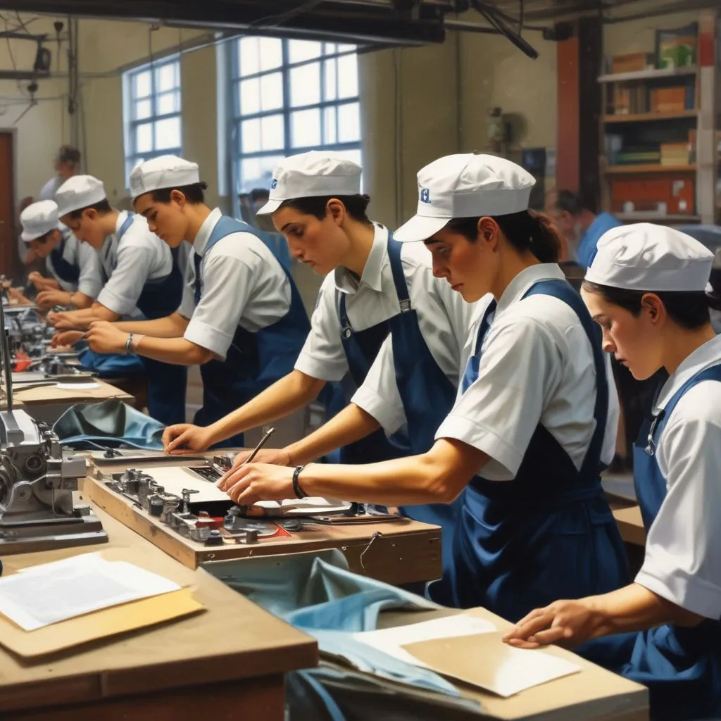 an image showing students engaged in vocational training