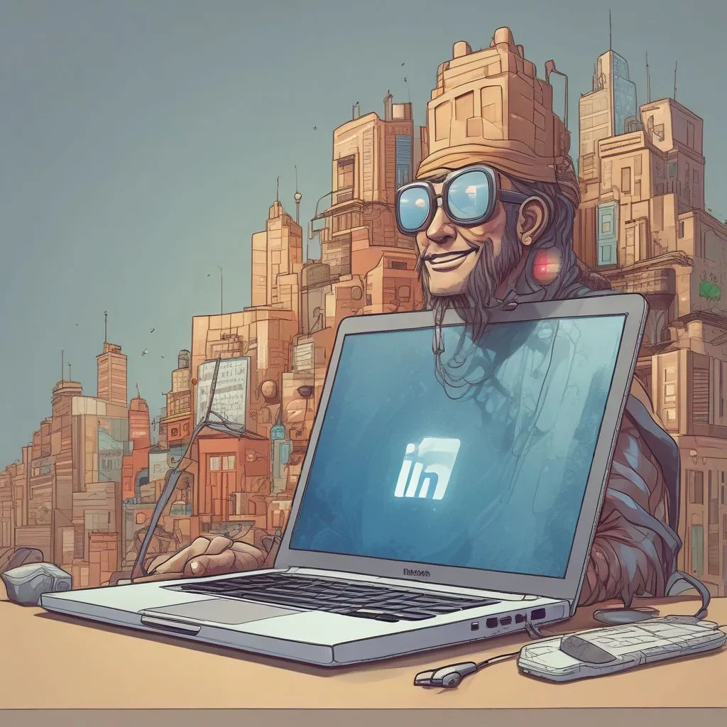 an individual using LinkedIn on a laptop