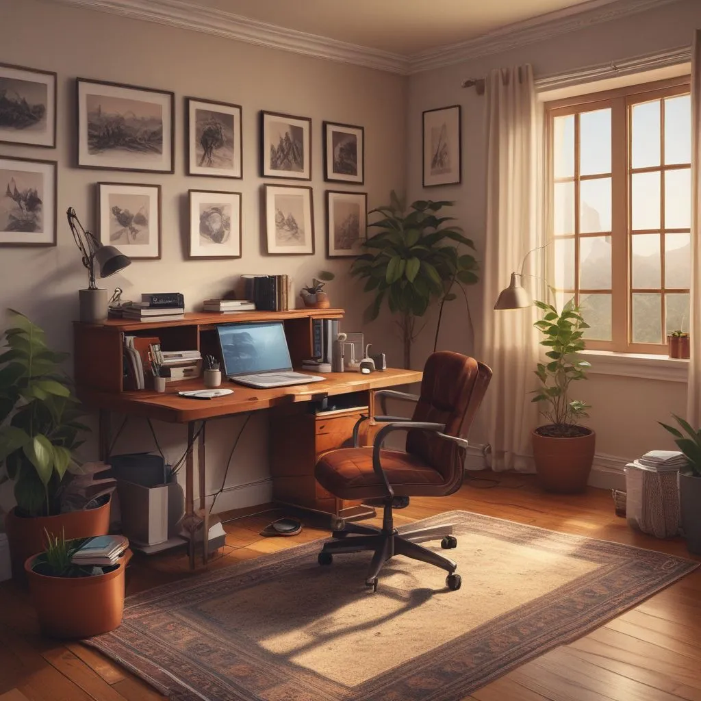 comfortable home office setup for remote work