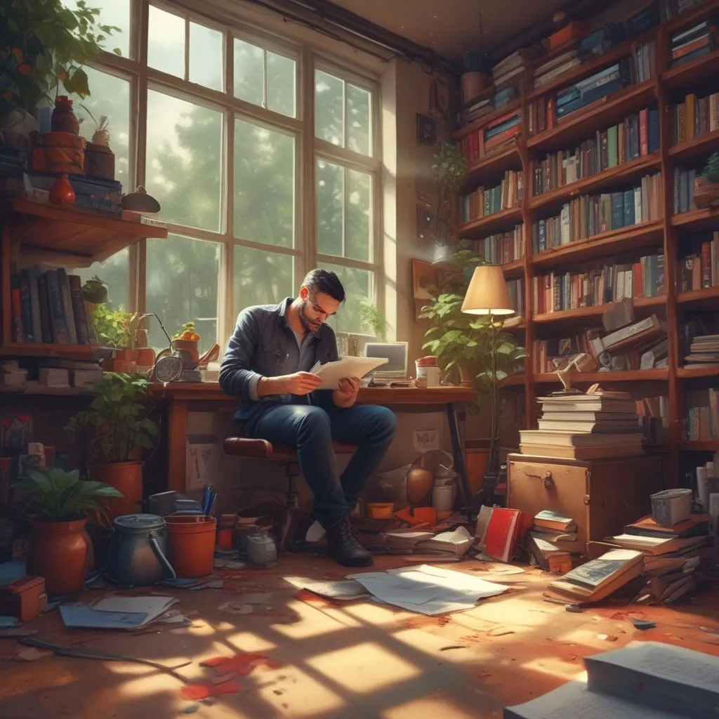 copywriter working in a creative environment