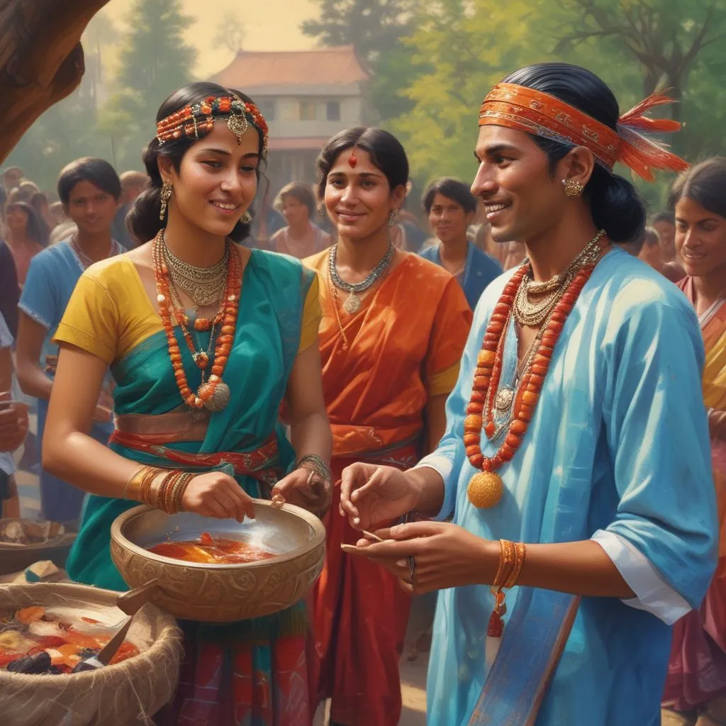 Cultural exchange events, Indian students participating in local festivals