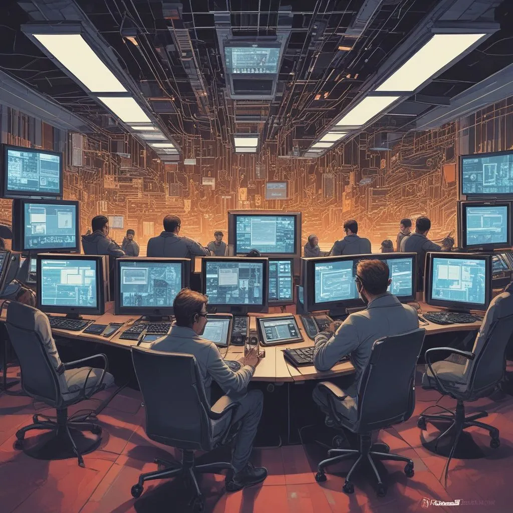 cybersecurity team monitoring systems